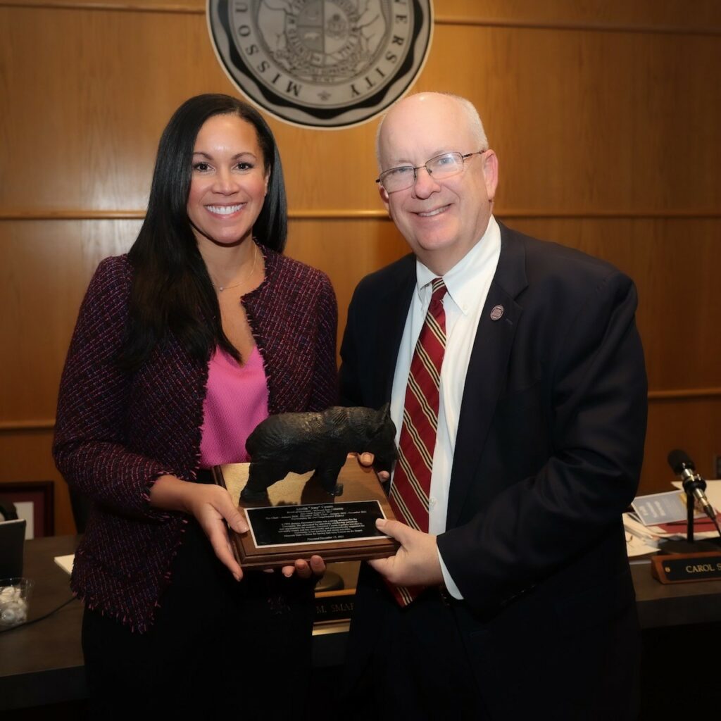 Amy Counts and Missouri State President