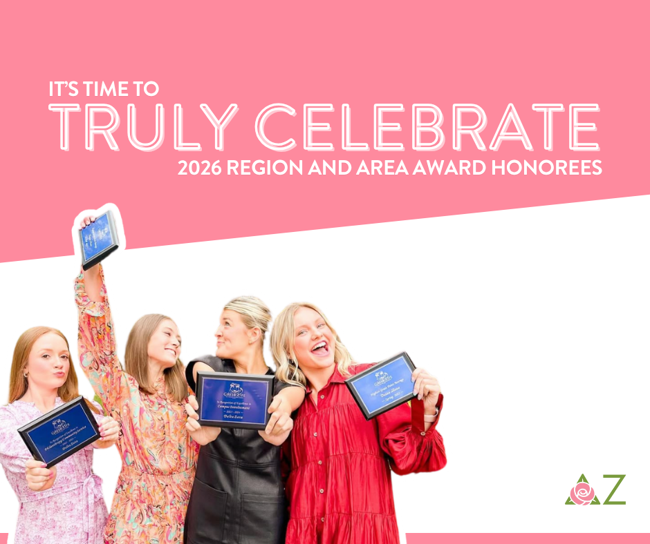2026 Region And Area Award Honorees Graphic. Text Reads: It's Time to Truly Celebrate 2026 Region And Area Award Honorees. There are women holding awards from a previous year.